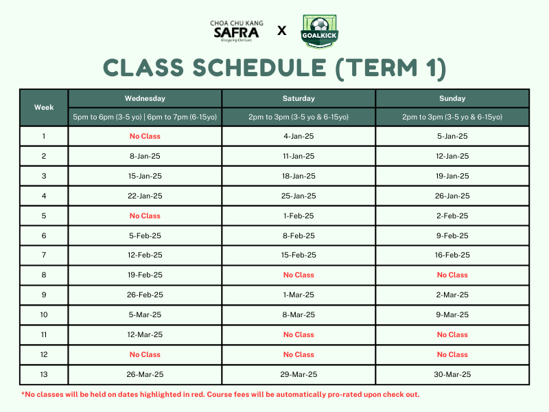 GoalKick T1 Schedule (2025)